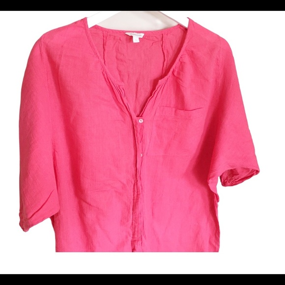 MONSOON Rawnie Beach Shirt/Coverup With Button Front & Pocket Coral Pink Small - Picture 5 of 9